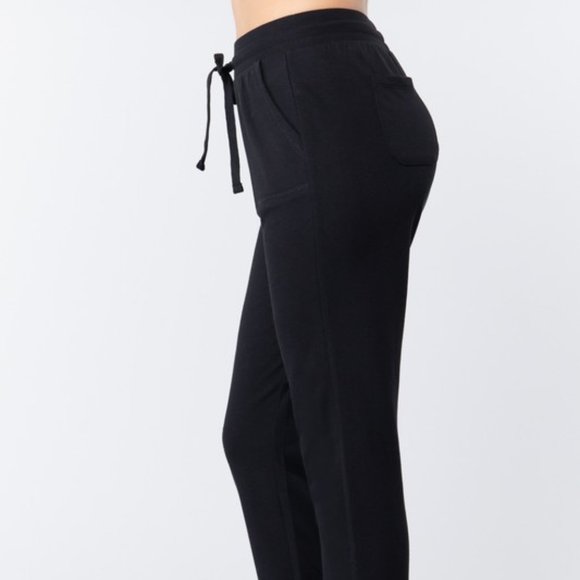 Black Cotton Blend Jogger Sweatpants - Picture 4 of 4